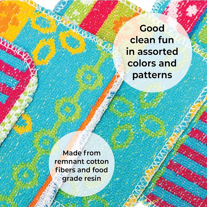 Skoy Scrub, 4-Pack Reusable, Non-Scratching Dish Scrubber for Kitchen and Household Cleaning, Planet-Friendly, Dishwasher Safe Soft Scrub, Assorted Colors and Designs - Image 6