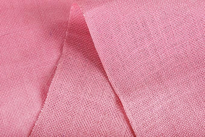 MDS® Pack of 25 Natural Burlap Table Runner, 12 x 108 Inch, Jute Rustic Farmhouse Boho Table Decor for Wedding Reception, Dining Table, Bridal Shower, Baby Shower & Party Decorations - Pink - Image 6