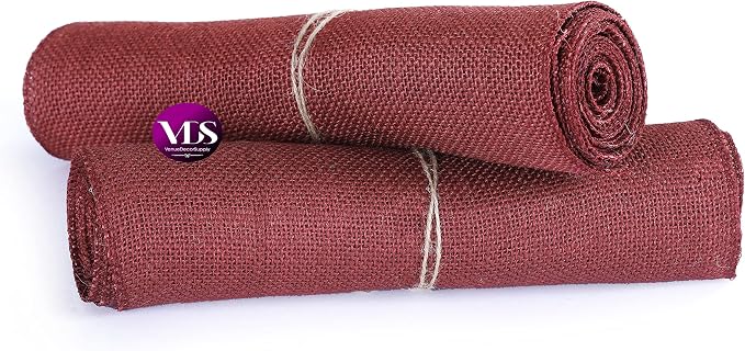 VDS Pack of 10, Burlap Table Runner 100% Natural Jute Rustic Hessian Table Cloth Centrepiece for Wedding Bridal Shower Birthday Event Party Banquet Table Decoration (Size 12X108 Inch)(Maroon) - Image 5