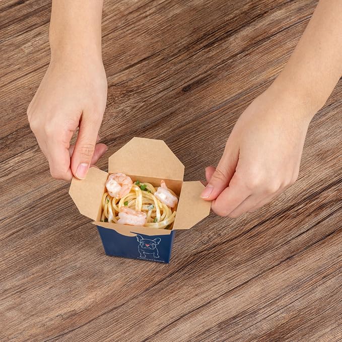 Restaurantware 8 oz Paper Square Noodle Take Out Container, 200 Ct - Image 5
