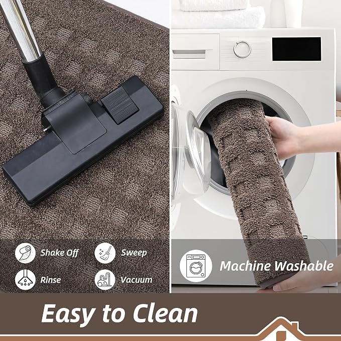 BEQHAUSE Dirt Trapper Door Mats 32"x48", Non Slip Washable, Brown - Image 6