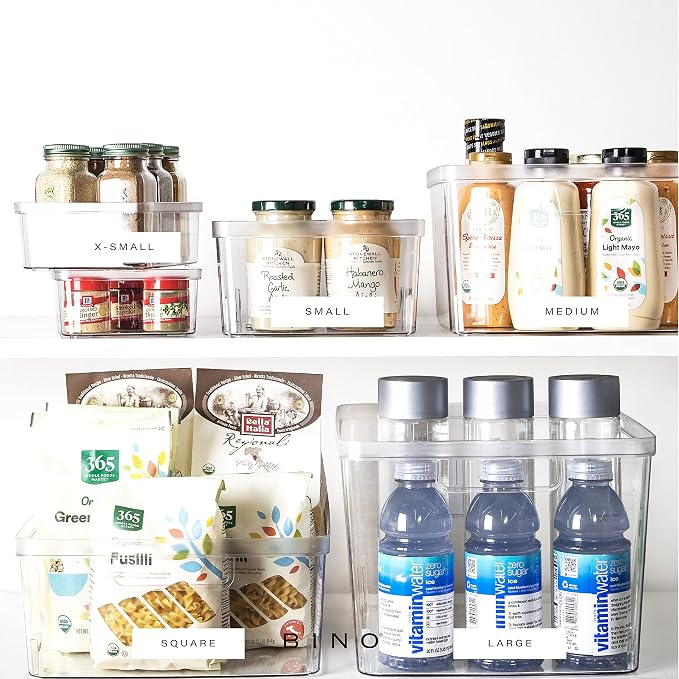 BINO | Plastic Storage Bins, Square - 12 Pack | THE LUCID COLLECTION | Multi-Use Organizer Bins | Built-In Handles | BPA-Free | Pantry Organization | Home Organization | Fridge Organizer | Freezer Org - Image 6