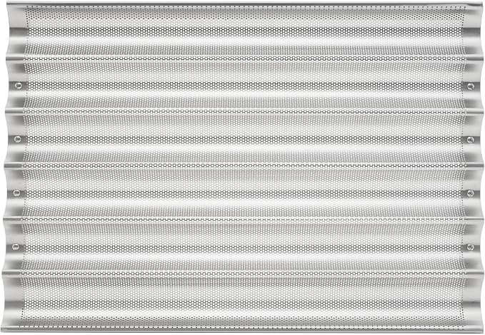 GRIDMANN 18" x 26" Commercial 6 Count Long Aluminum Baguette Pan, Perforated French Bread Loaf Baking Pan - Image 4