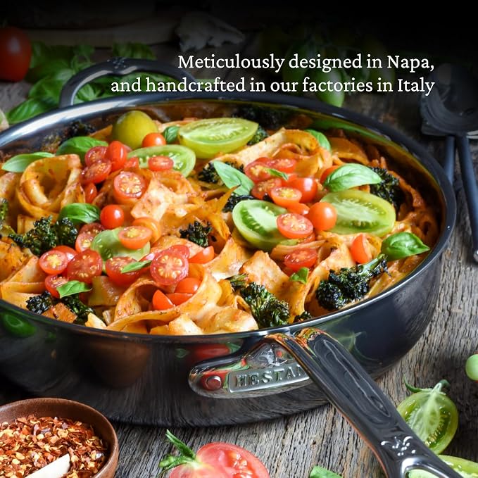 Hestan - NanoBond Collection - Stainless Steel Titanium Sauté Pan, Induction Cooktop Compatible, 5 Quart - Image 4
