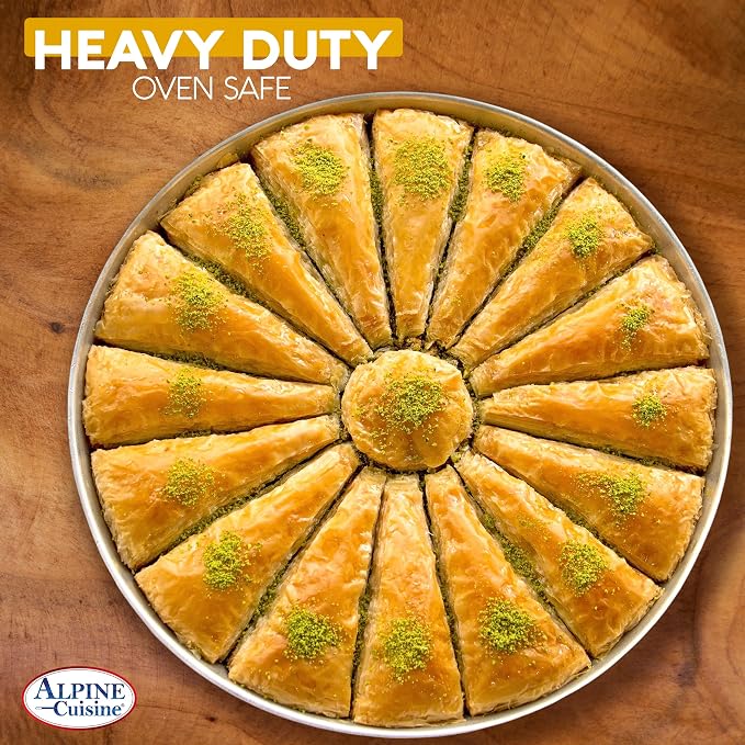Alpine Cuisine Aluminum Oven Baking Tray 19-inch - Bakeware Pizza Cooking Pan for Oven - Durable Round Pizza Tray For Pie Cookie - Healthy & Heavy Duty, Rust Free & Dishwasher Safe - Image 4