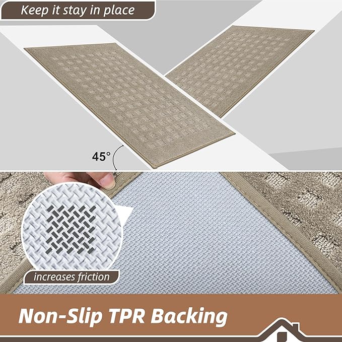BEQHAUSE Dirt Trapper Door Mats 36"x60", Non Slip Washable, Beige - Image 5
