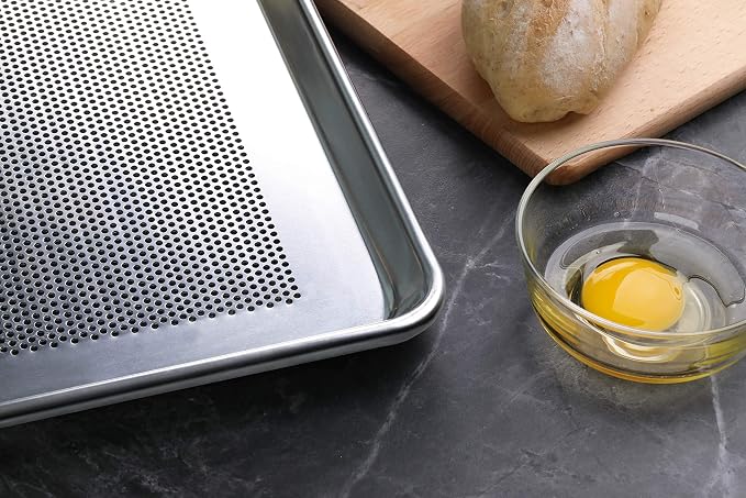 New Star Foodservice Commercial-Grade 18-Gauge Aluminum Sheet Pan/Bun Pan, Half Size, 13 x 18 x 1 Inches, Pack of 12 - Image 5