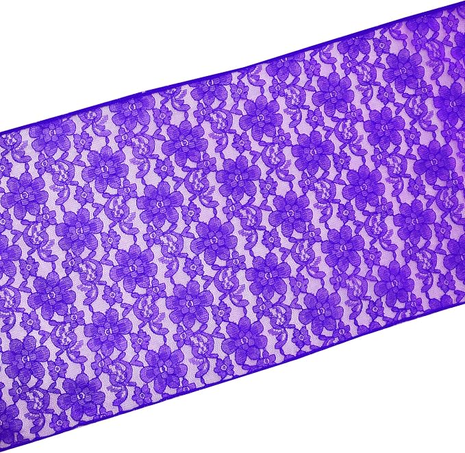 Zen Creative Designs 10 Pack Floral Lace Table Runner Sheer Lace Event Party Wedding Table Decor (12" by 72", Purple) - Image 2