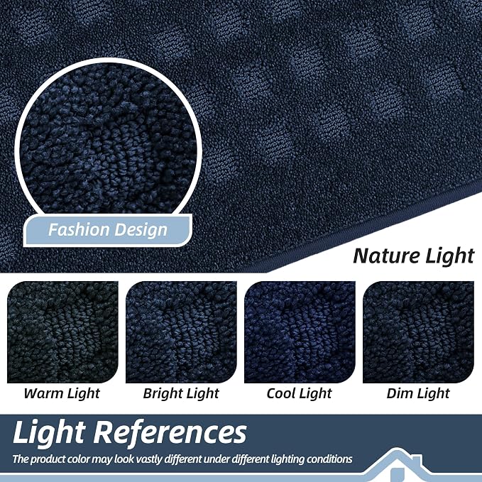 BEQHAUSE Dirt Trapper Door Mats 32"x48", Non Slip Washable, Navy Blue - Image 7