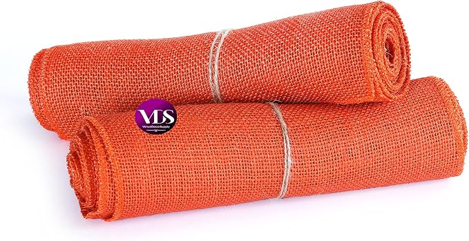VDS Pack of 15, Burlap Table Runner 100% Natural Jute Rustic Hessian Table Cloth Centrepiece for Wedding Bridal Shower Birthday Event Party Banquet Table Decoration (Size 12X108 Inch)(Orange) - Image 5