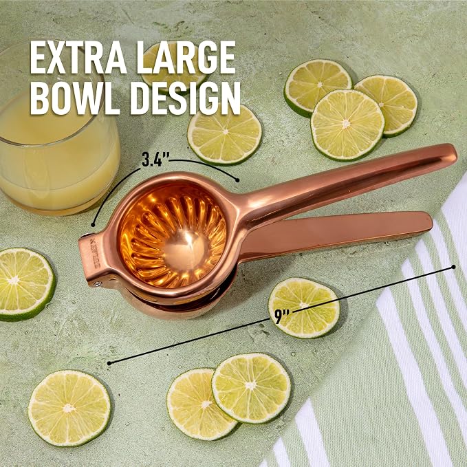 Zulay Extra Large Lemon Squeezer Stainless Steel - Easy Squeeze Heavy Duty Lemon Juicer Hand Press - Ergonomic Citrus Squeezer & Fruit Juicer for Small Oranges, Lemons, & Limes - Image 2