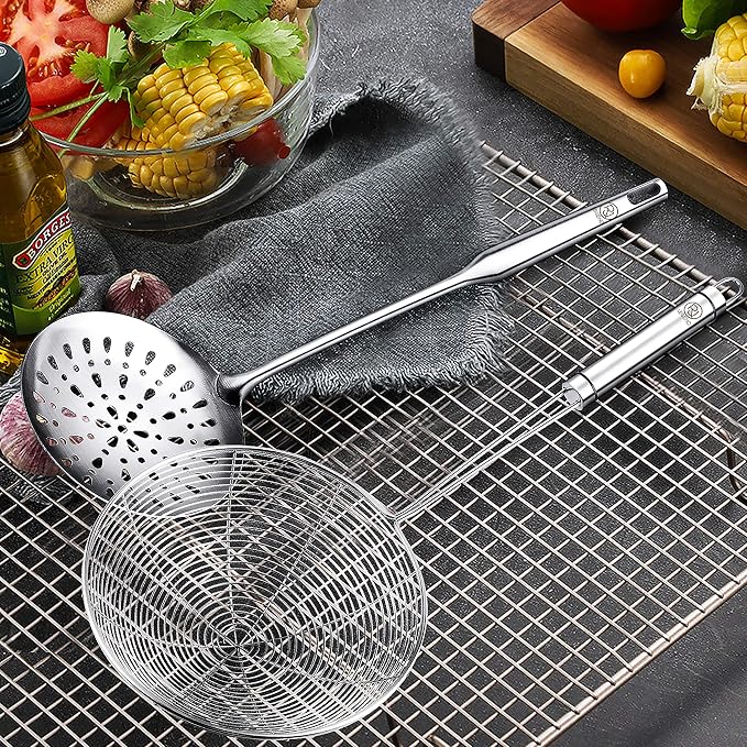 RJ Legend 7” Stainless Steel Spider Strainer Spoon - Image 6