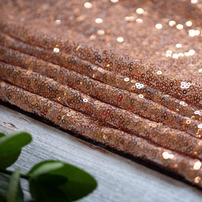 JYFLZQ Rose Gold Sequin Tablecloth Glitter Table Cover 50x80 Inch Rectangle - Image 7