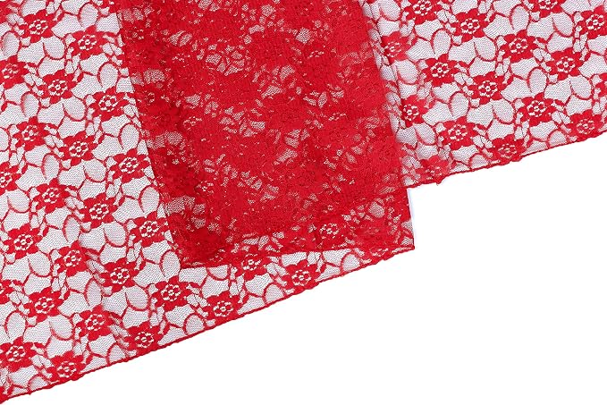 MDS Pack of 20 Wedding 12 x 108 inches Lace Table Runner for Wedding, Decorations for Birthday Parties, Banquets, Graduations, Engagements, and Runners fit Rectangle, Round Table- Red - Image 6