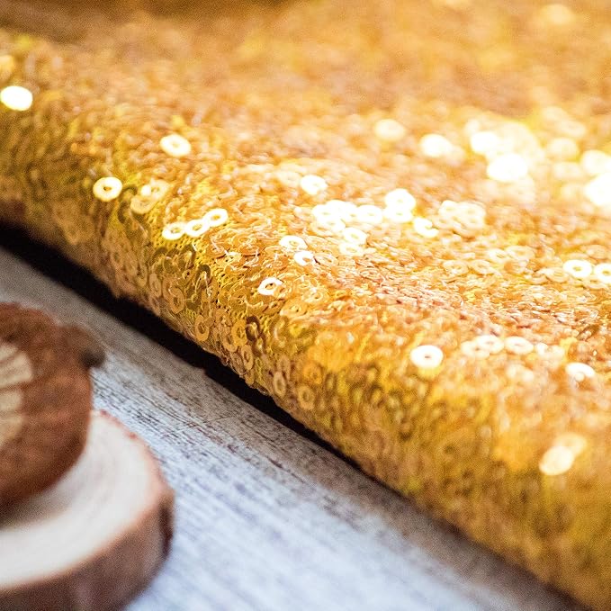 JYFLZQ Gold Sequin Tablecloth, Glitter Table Cover 50x80 Inch Rectangle - Image 7