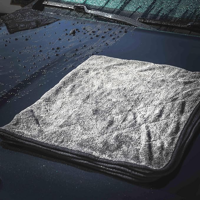 Adam's Polishes Towel Jumbo Plush Drying Towel 33 x 29 inches 1500 GSM - Absorbent Microfiber (2 Pack), White - Image 4