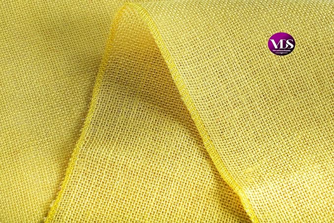 VDS Pack of 10, Burlap Table Runner 100% Natural Jute Rustic Hessian Table Cloth Centrepiece for Wedding Bridal Shower Birthday Event Party Banquet Table Decoration (Size 12X108 Inch)(Yellow) - Image 6